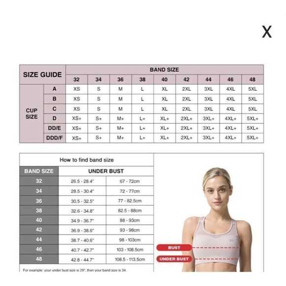 Yvette Women High Impact Sports Bras Criss Cross Back Sexy Running Bra Sz 8 D-F - Picture 3 of 6